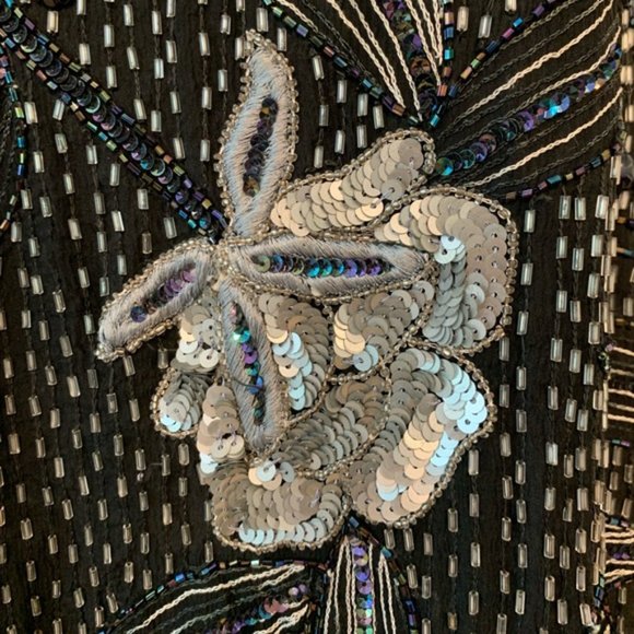 Vintage Floral Beaded Sequin Top - Picture 4 of 5